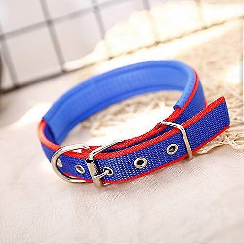 Dog Collar, Adjustable Double Layer Padded PP Foam Neck Strap Soft Durable for Small Medium Large Dogs 2 Pack Blue Red Side XL 4.0 x 70cm