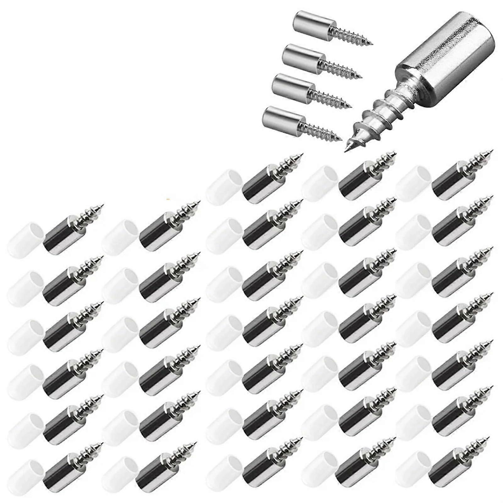 Wardrobe Cabinet Partition Nails Cross SelfTapping Screws with Rubber Sleeve Screw Plate Support Partition Bracket (60PCS)