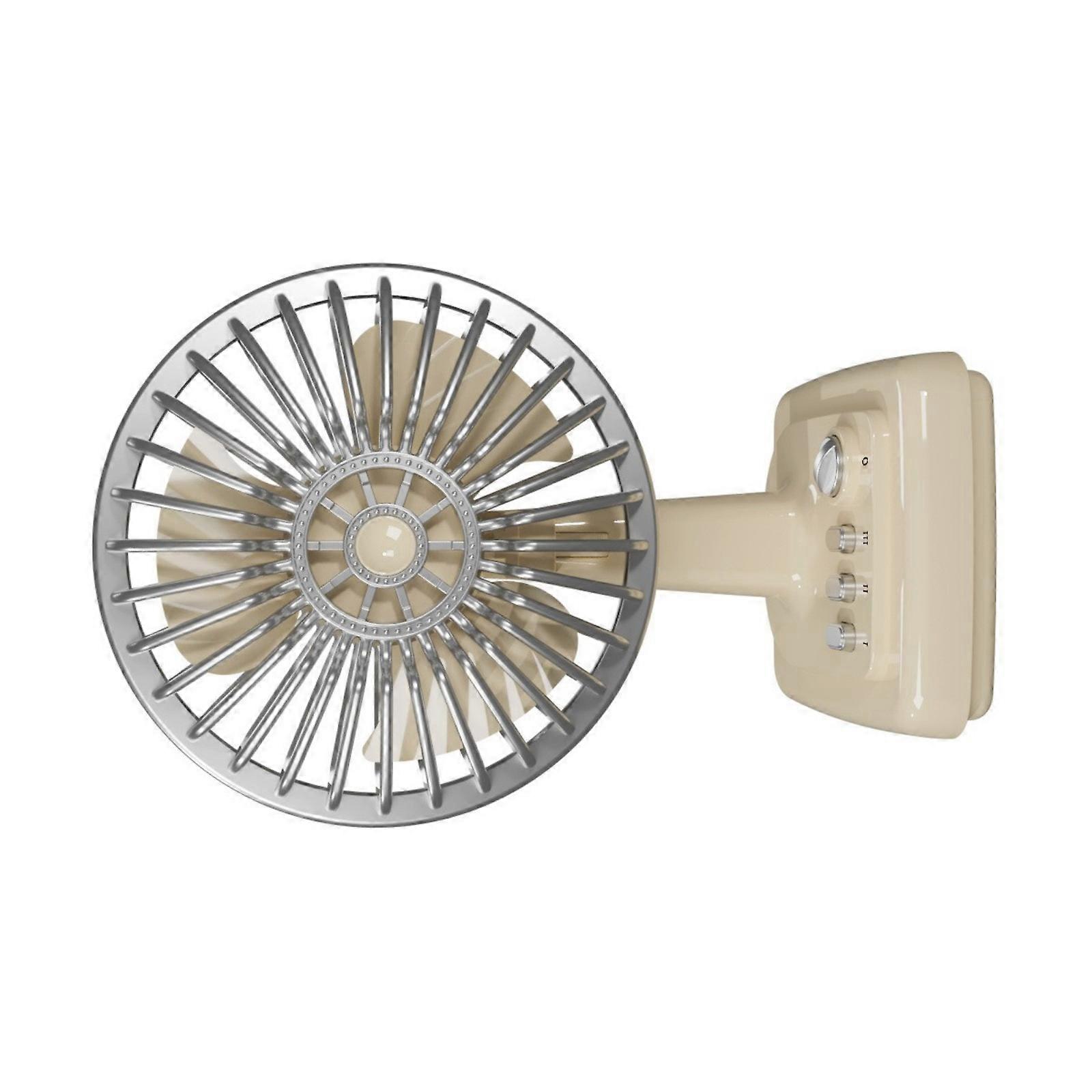 Antique Design Alloy Desktop Fan USB Power Portable Cooling Fan 3 Speed Setting For Dorm Office Study  White