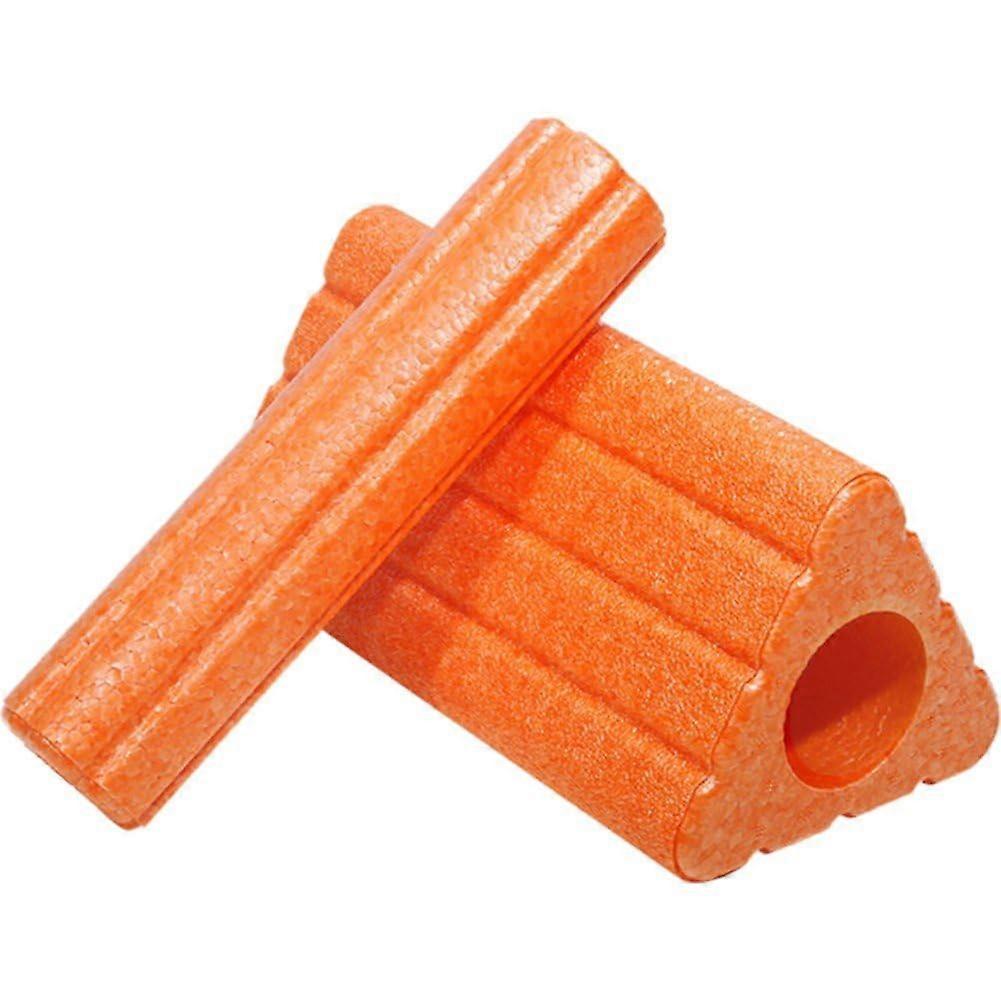 Yoga Block Triangular 2in1 Pillar Roller, Density Foam Massage Roller for Yoga and Pilates, Slanted Wedge Orange