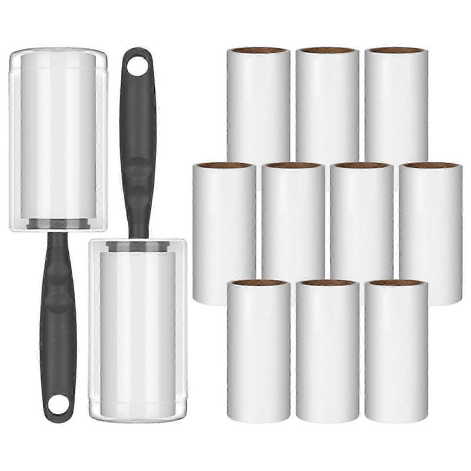 16-Pack Sticky Lint Roller, Extra Sticky, Sticky Lint Roller Set Brush With 2 Durable Handles And 14