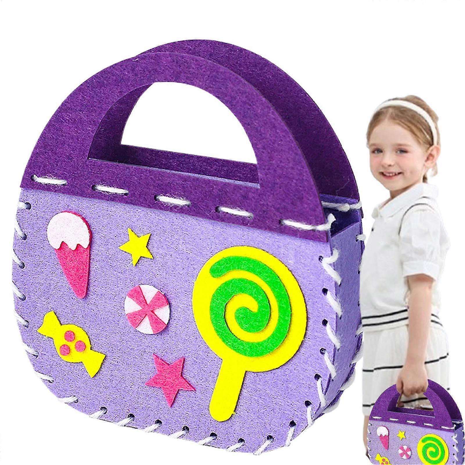 Filznaehset Toddler Sewing Kit For Handbag Making, Felt Crafts, Learn To Sew Necklace Making