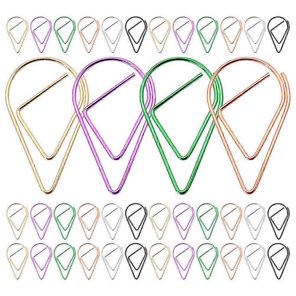 100 Pcs Colored Mini Water Drop Paperclips Sturdy Metal Creative Clips for Office, School, DIY Bookmarks, Document Organization Unique for Papers &