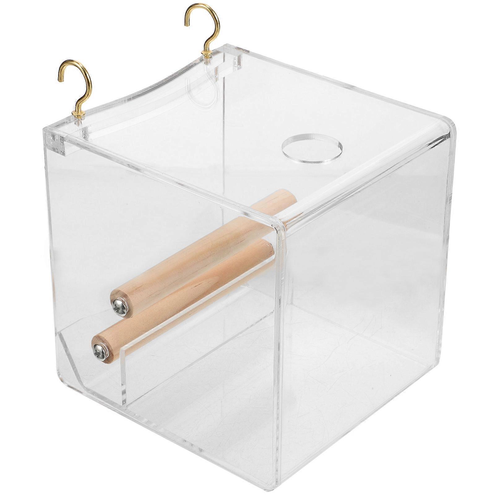 Transparent Acrylic Bird Feeder for Pet Use Easy to Clean and Durable 7 inch