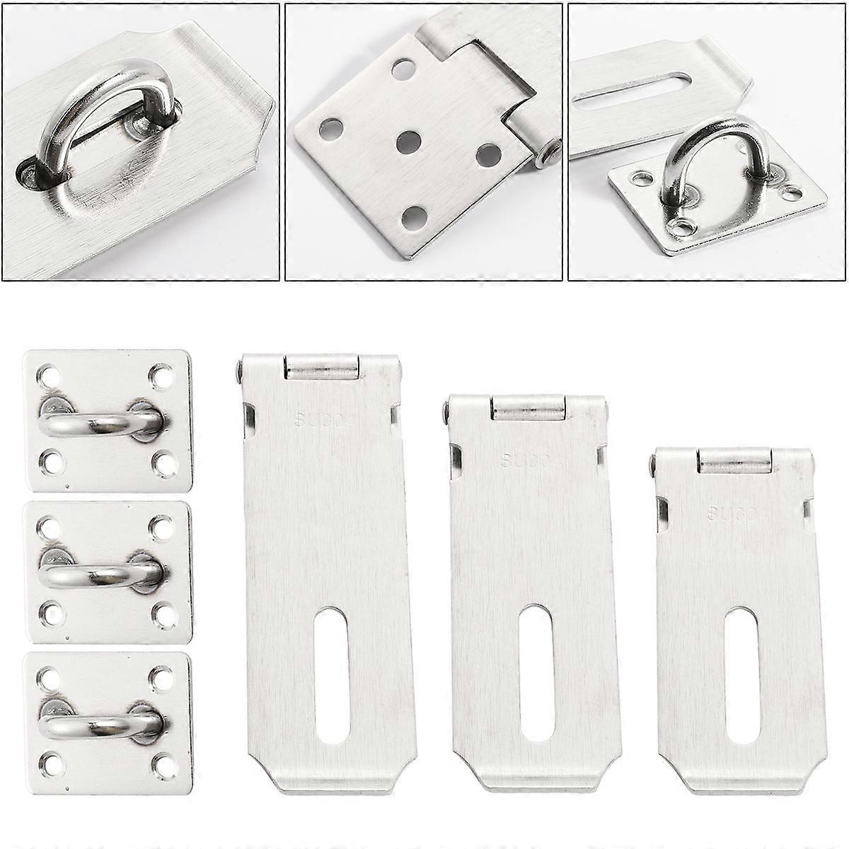 Sturdy Stainless Steel Door Latch Buckle Lock for Locking Use 3pcs Silver 3inch 4inch 5inch