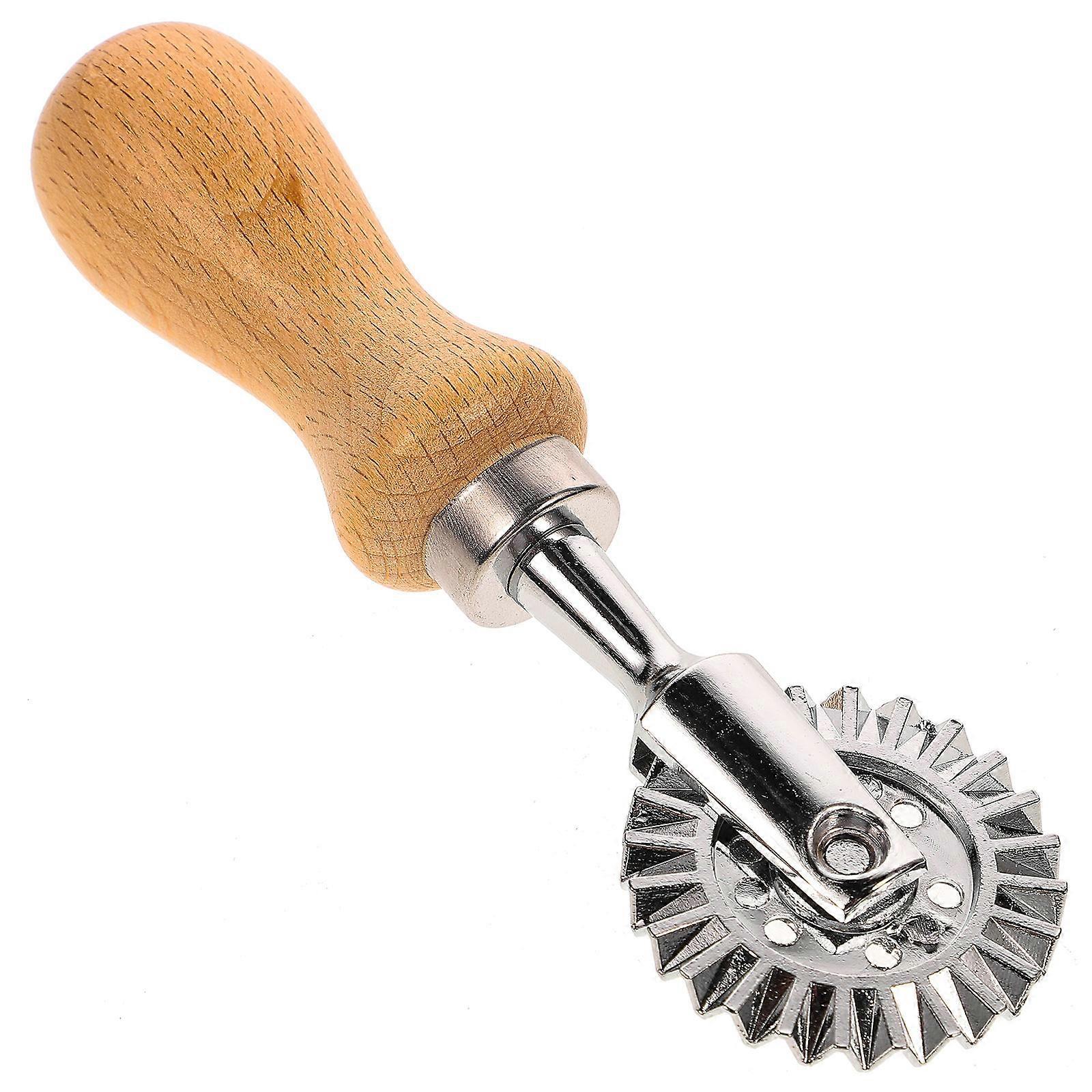 Stainless Steel Biscuit Mold with Wooden Handle for Baking, Embossed Pastry Tool for Cookies, Desserts, Bread, and Vegetables