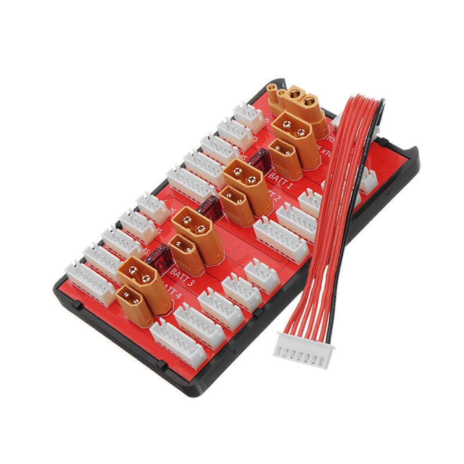XT60 XT30 Parallel Charging Board Supports up to 4 Sets of 28S Batteries with Gold Plated Connectors Ref: 1128