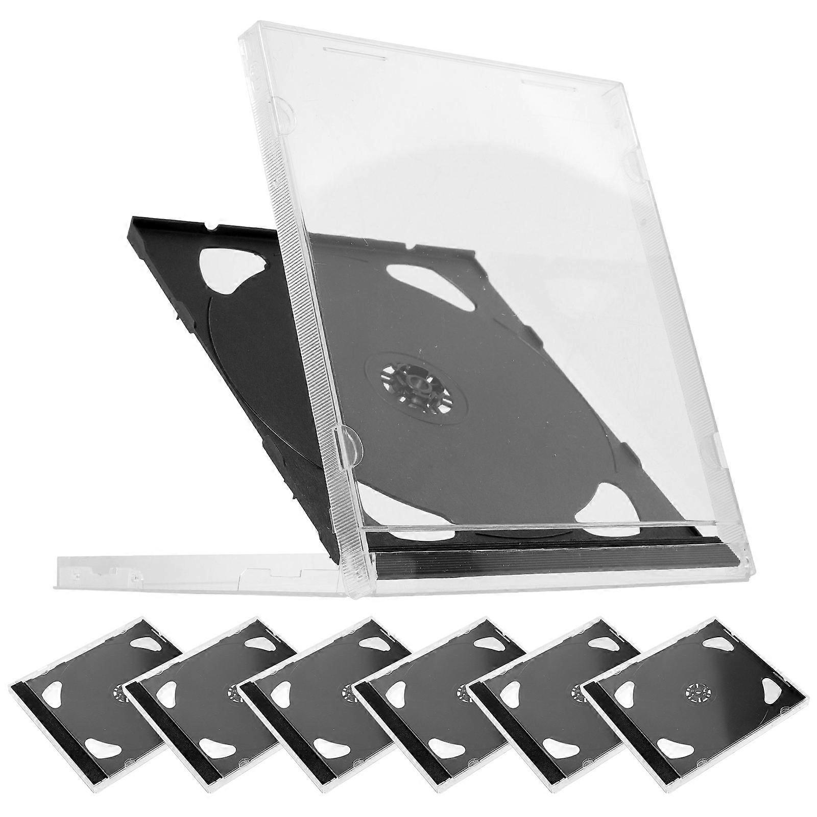 6pcs Transparent CD Storage Cases, Portable Disc Organizers for DVDs, Durable Plastic Holders with Space Saving Design for Easy Identification