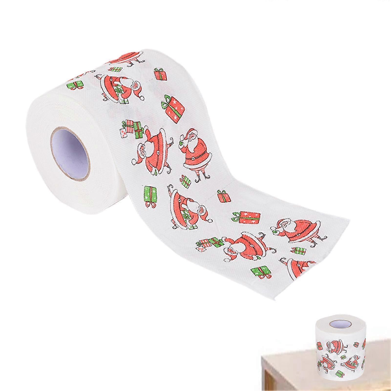Christmas Toilet Paper Roll Christmas Print Tissue Paper for Home, Toilet, Bath Gift Box