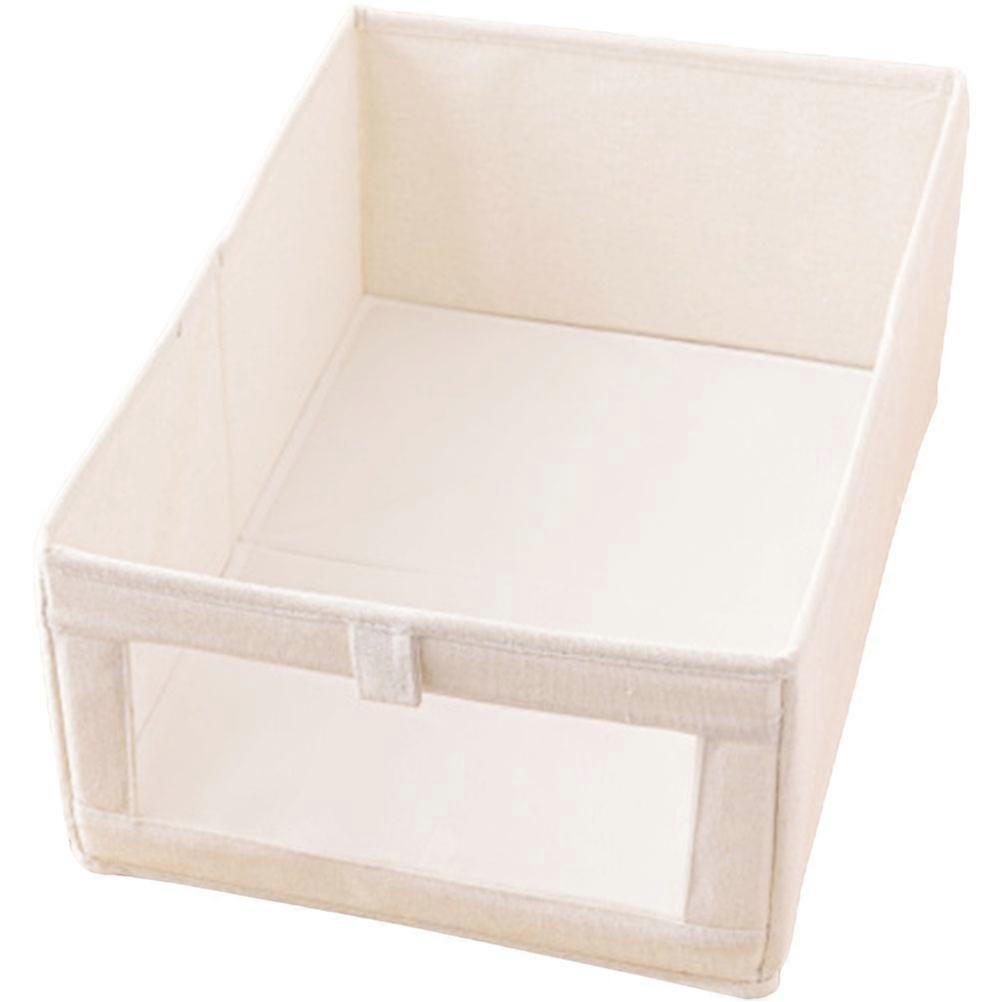 White Cotton Linen Storage Box for Shoes and Clothes Organizer with Materials 12.5x8.3x10.2 Inches
