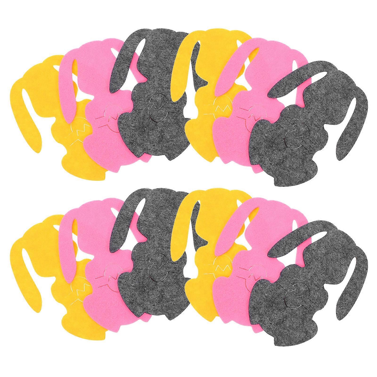 Happy Easter Decor Felt Coasters Easy To Clean Restaurant Owners 12Pcs
