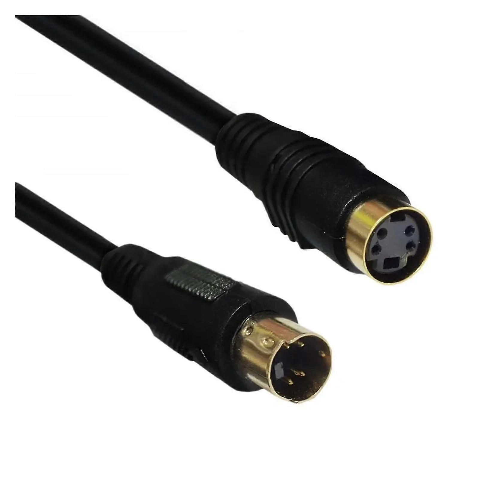 S-Video Cable DIN 4 Pin Cable Male to Male/Female Gold Plated Connector Compatible with The DVD DSS Receivers, VCRs, DVRs/PVRs