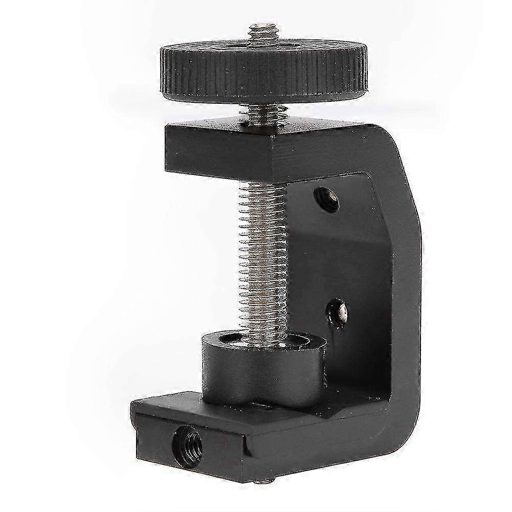Aluminum Alloy C-Clip Desk Mount for Flashlight & Camera Tripod - Adjustable Holder for Stable Lighting and Photography Support