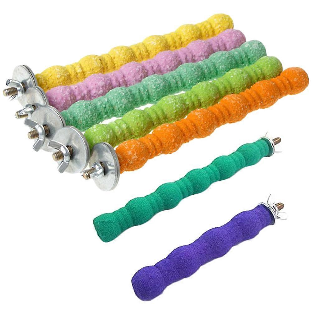 Colorful Bird Play Stand with Durable Plastic Perches for Pet Birds Ideal for Parrot Fun and Rest 16cm 25cm 10cm