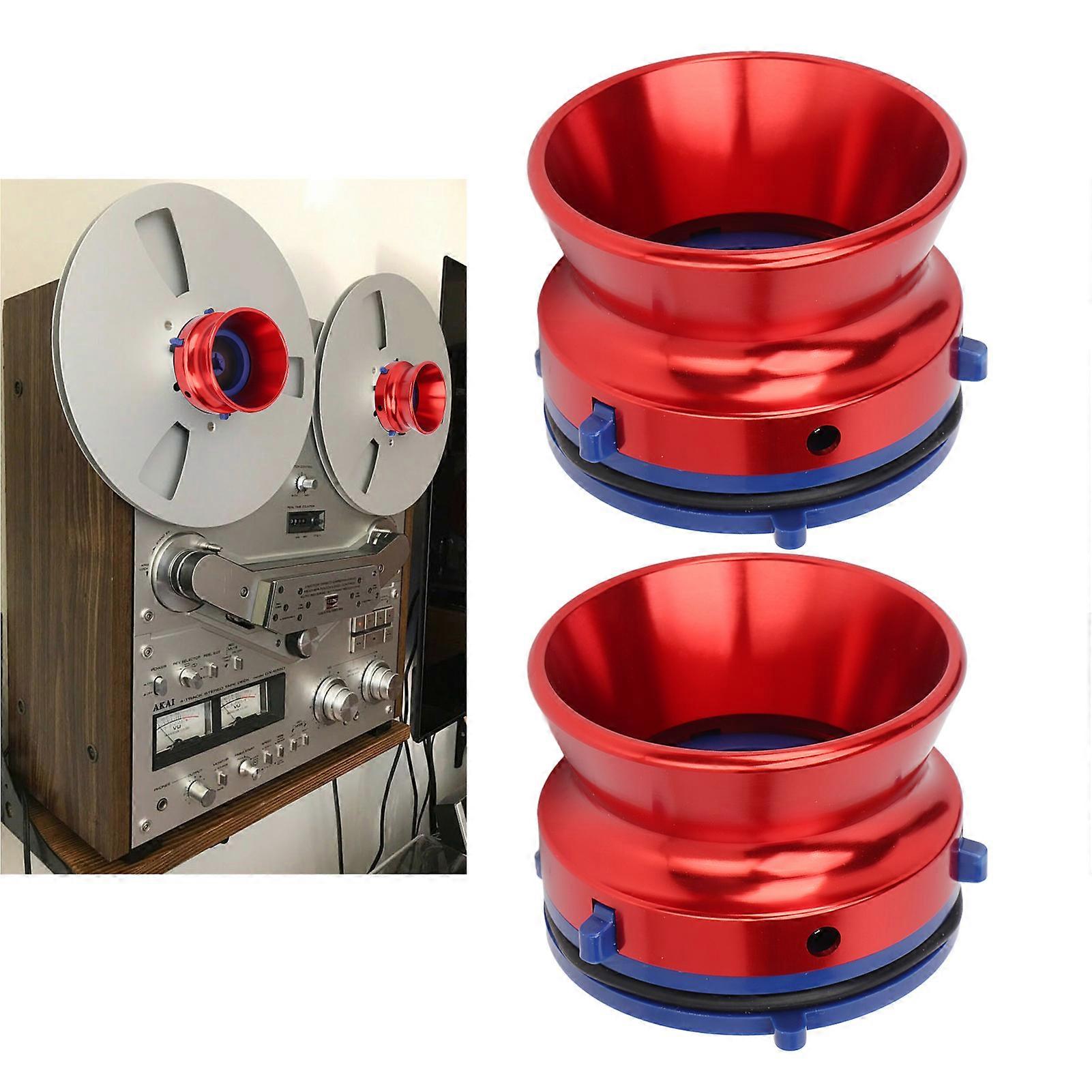 1 Pair NAB Hub Adapters Polished Aluminum Alloy Universal Loading Device 10 Inch Opener for Studer ReVox for Akai Red 