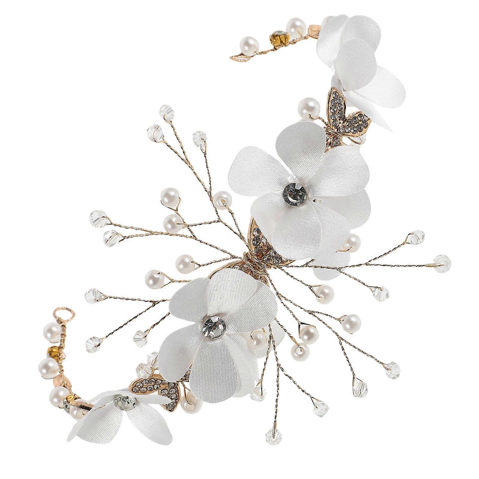 Bridal Butterfly Flower Headband Elegant Bridal Design For Wedding And Formal Events Multi Color Metal Material Hair Accessories 1Pack