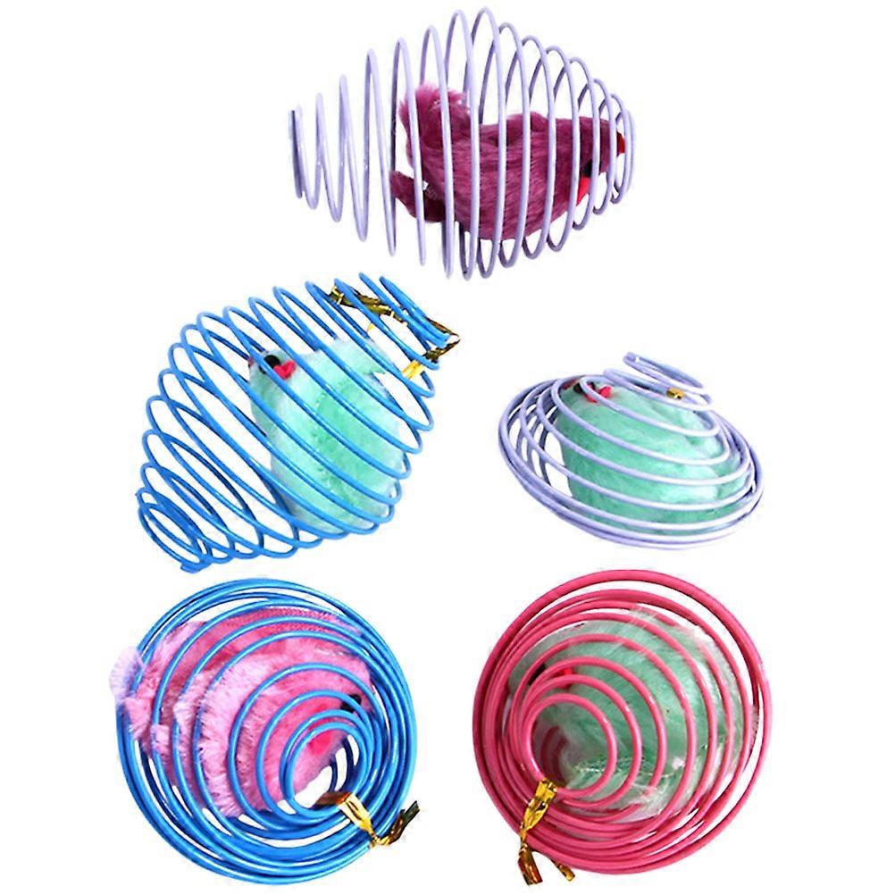 5Pcs Entertainment Cat Toys Designed For Solo Play Fostering Mental Stimulation With Assorted Color Mouse Shape For Cat Owners