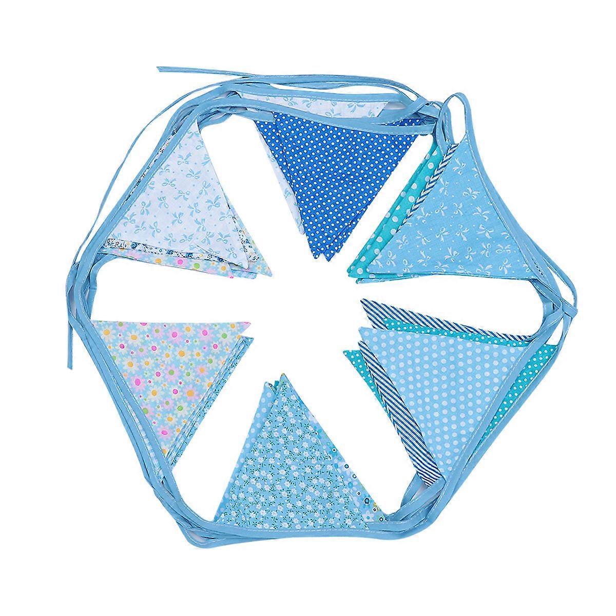 Halloween Flag Decoration 1 Set of Double-sided Cartoon Pennant for Kids Room Decor 10-meter Blue Hanging Decoration