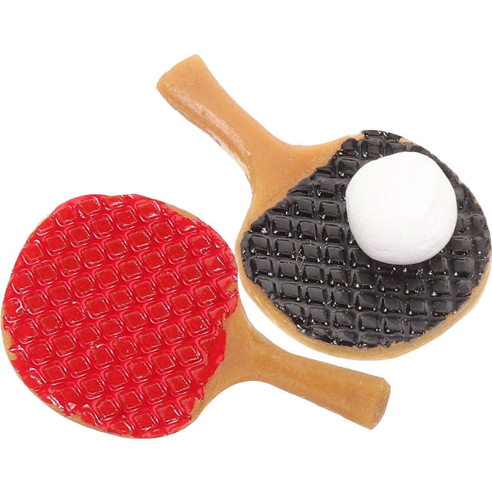 3 Sets Mini Table Tennis Set for Doll House Micro Landscaping Decor – Safe Material Miniature Sports Model Accessories for Model Photography Props