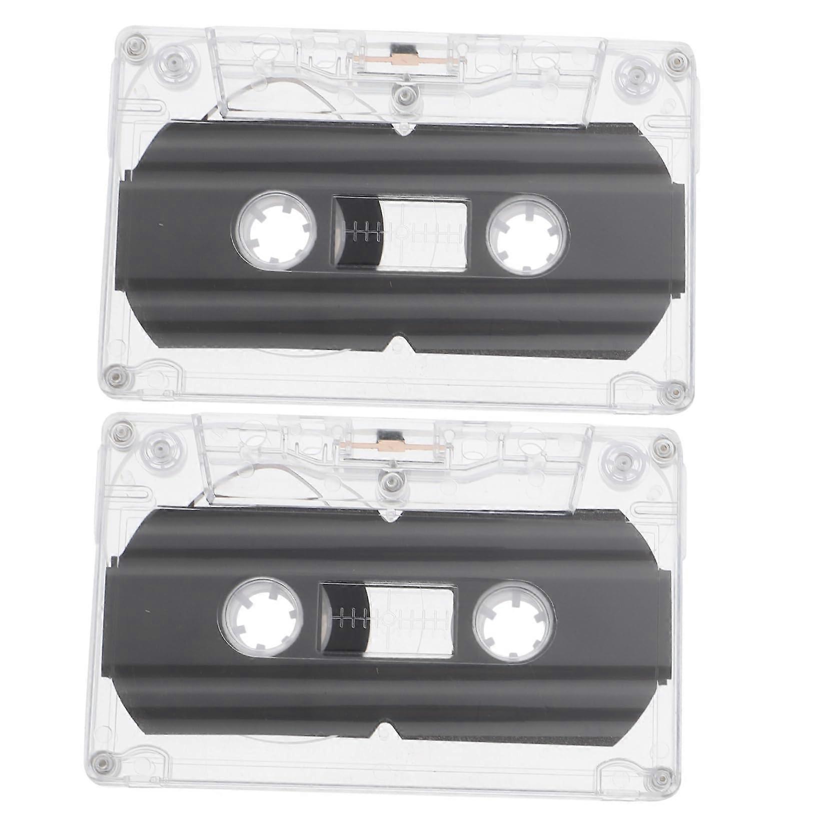 2 pieces of blank audio cassette 30 min recording tape for music and voice recordings Low noise Transparent housing Practical and reliable