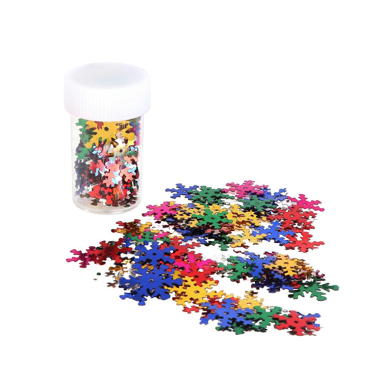 Masteelf 12 Bottles Glitter Shiny Colorful Sequins Spangles for Kids DIY Arts Crafts Painting Decoration Snowflake