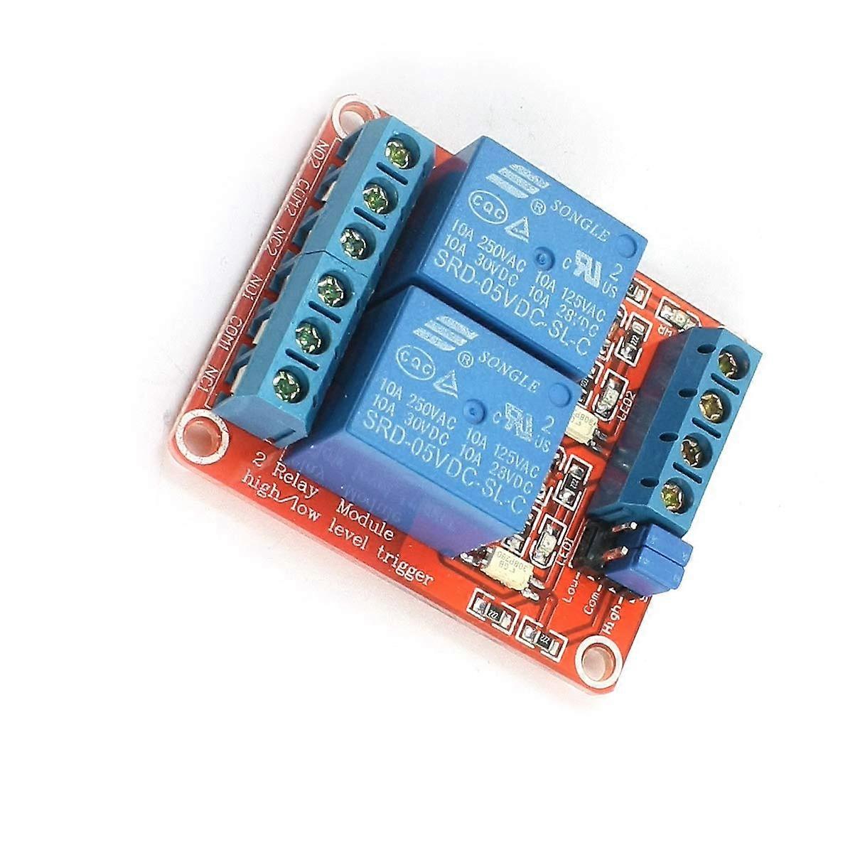 5V Computer Components Level Trigger Opto-Isolator 2-Channel Power Relay Module Board for Motherboards Multi-Purpose Use