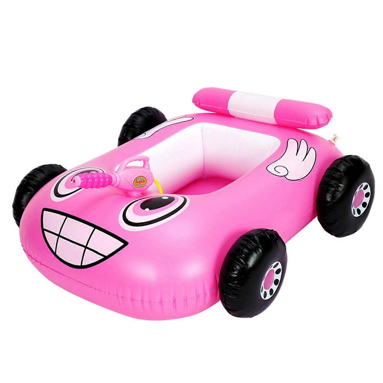 Inflatable Boat for Kids Inflatable Swim Ring with Water Gun, 80X85cm Pink