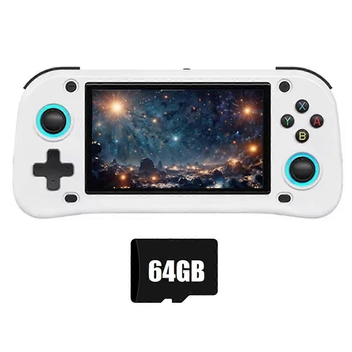 G28 Retro Handheld Video Game Console 64GB 4.3 Inch HD Screen Linux Game Player Supports 20+ Emulators White