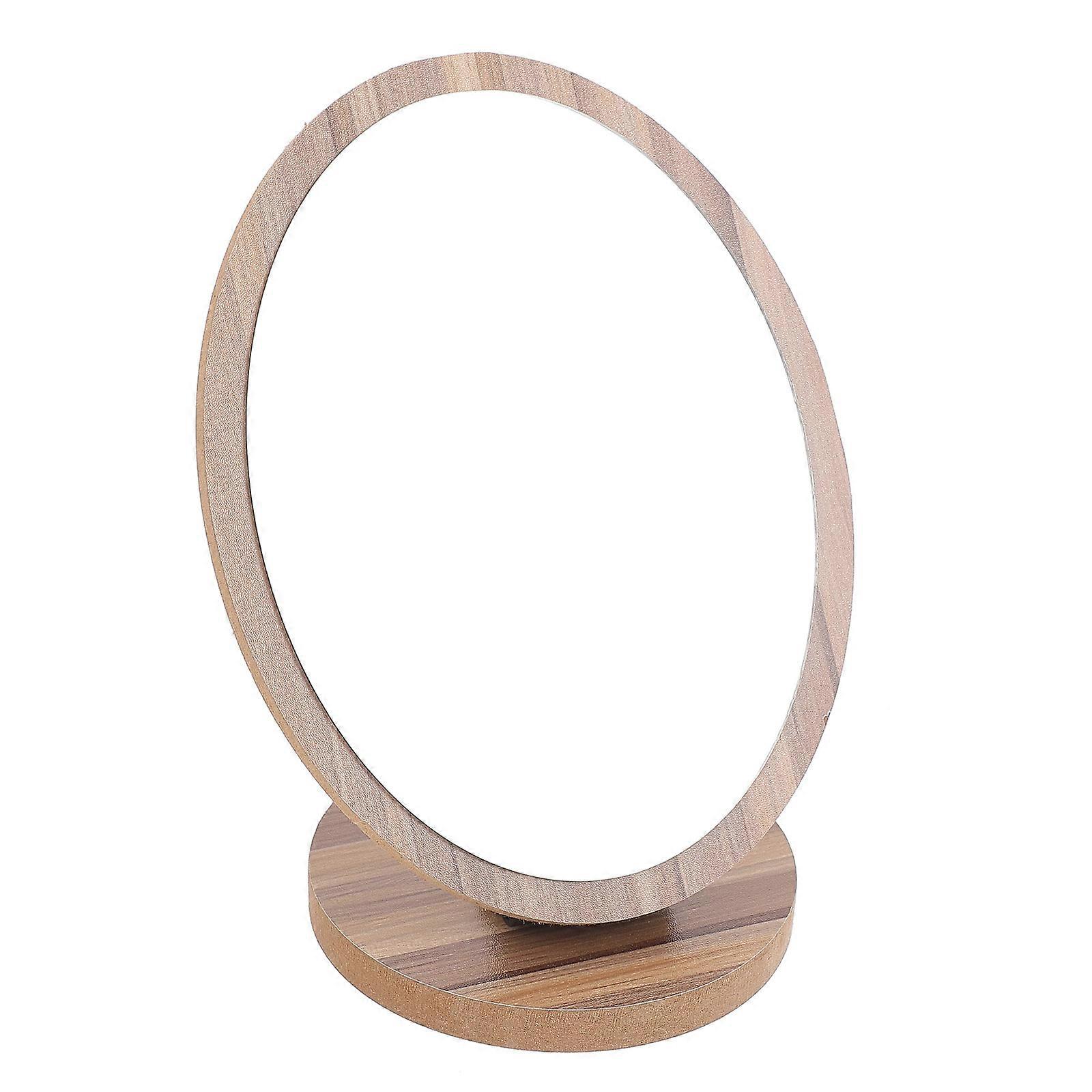 Stand Up Makeup Mirror 1Pc Compact Wooden Practical Household Item Brown Color Perfect For Daily Use