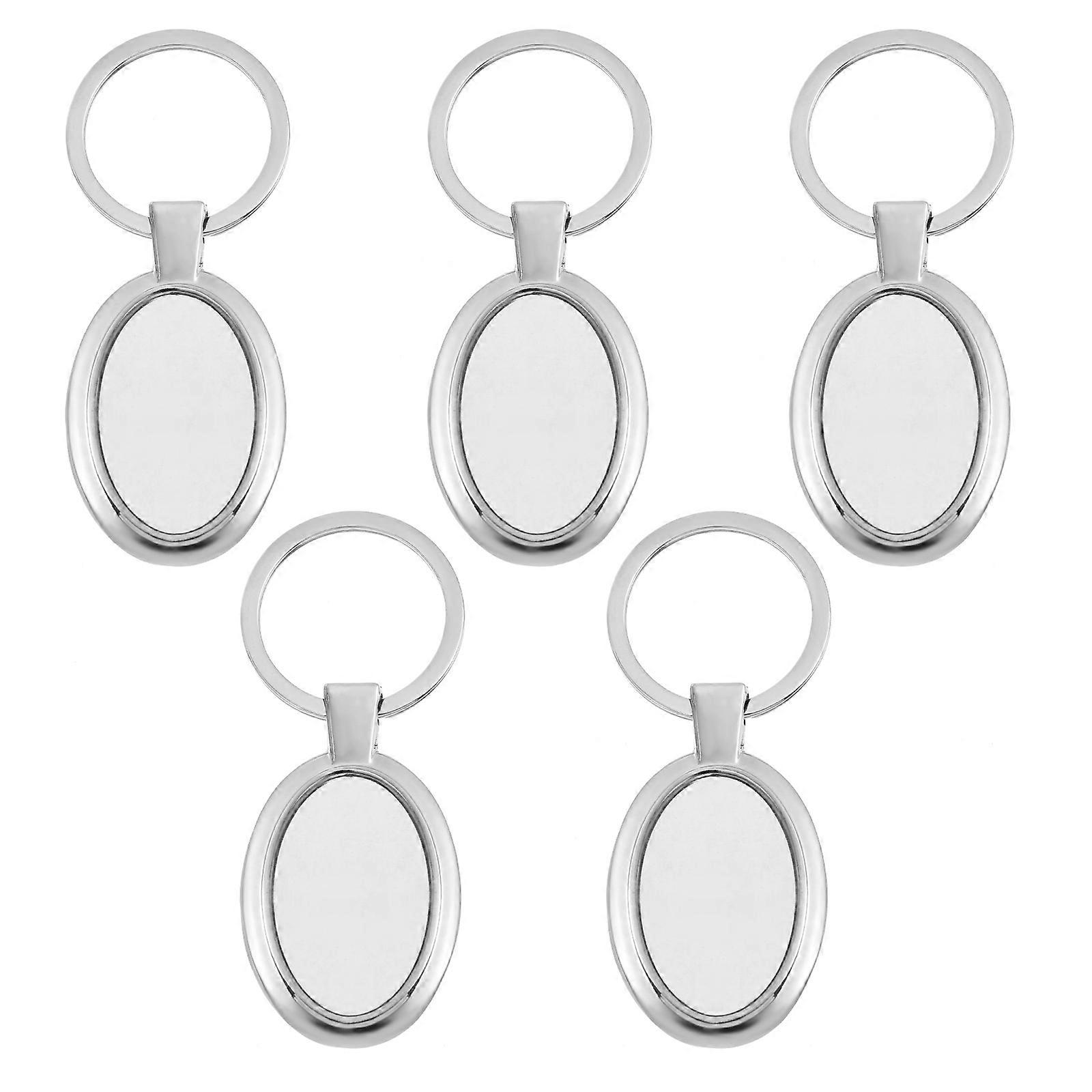 5pcs DIY Sublimation Keychain blanks Metal Silver key rings for decoration perfect size