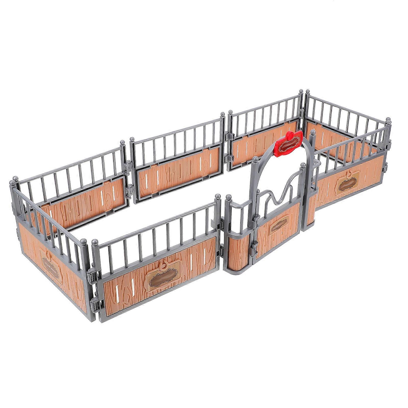 Horse Fence Toy 1 Set Farm Fence for Pretend Table Decoration