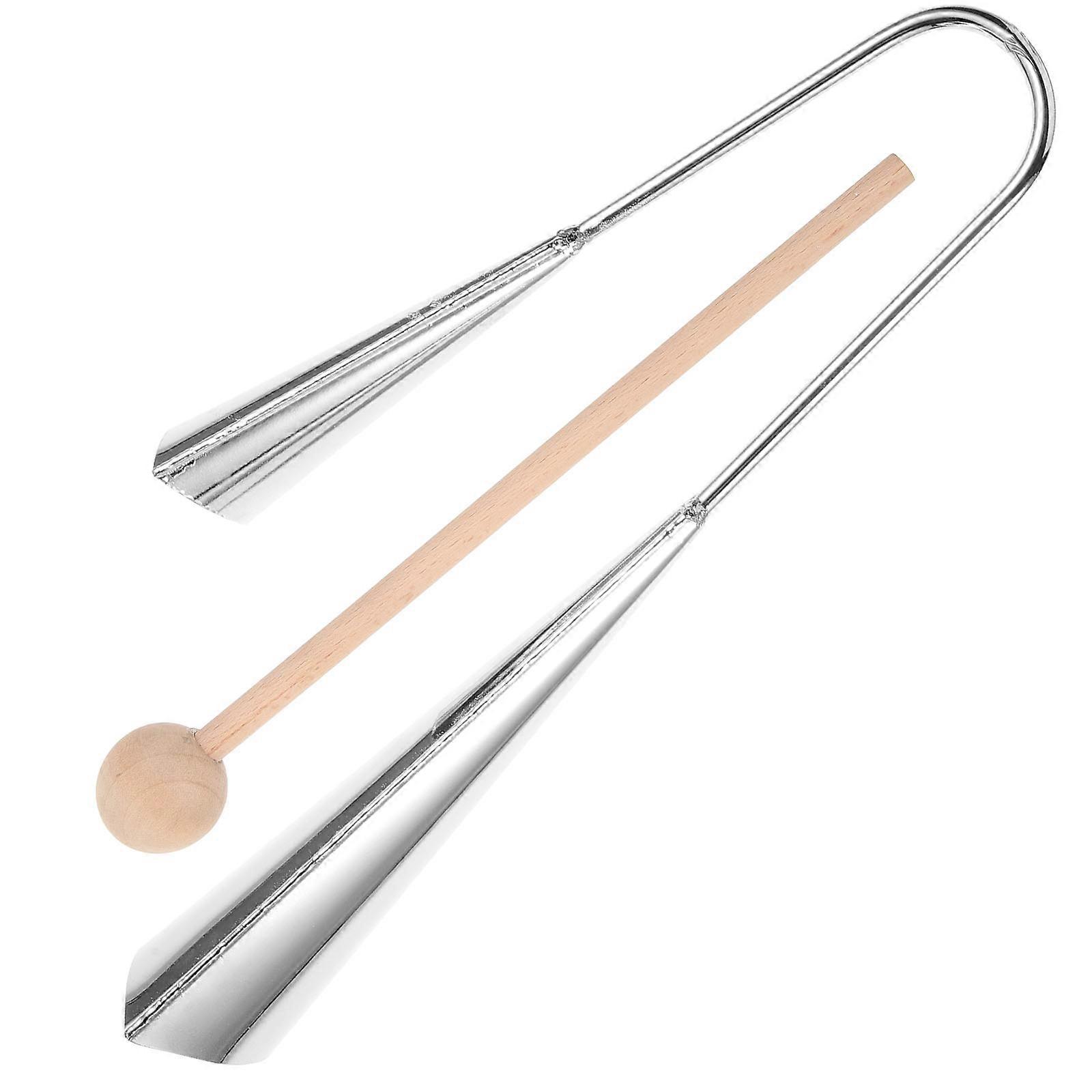 آلة موسيقية بقرع عجرس البقر للبروفات فضية 32X12 سم تصميم مزدوج اللون 1 مجموعة