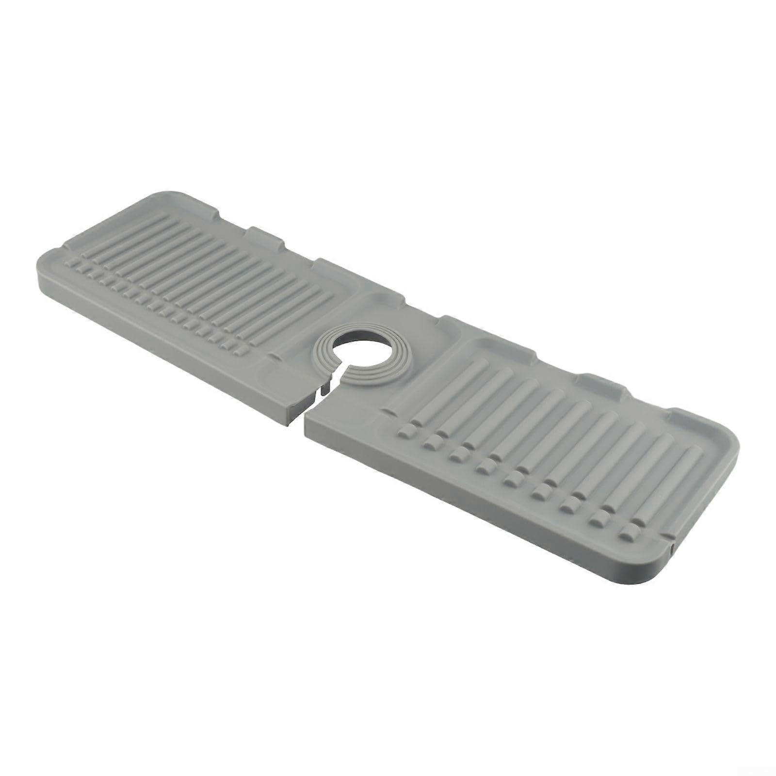 Water collection mat for faucets, sink cushion to prevent water damage, efficient drainage functions for daily use (Grizzly)