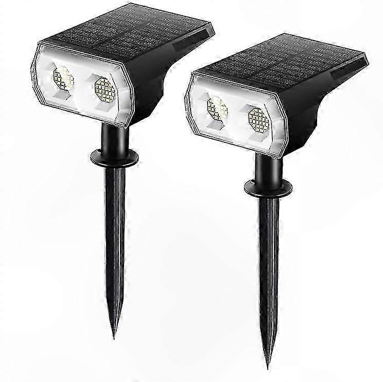 Solar Powered Outdoor Spotlights, 2 Pack Waterproof with Auto On/Off and 3 Lighting Modes for Yard and Garden Use