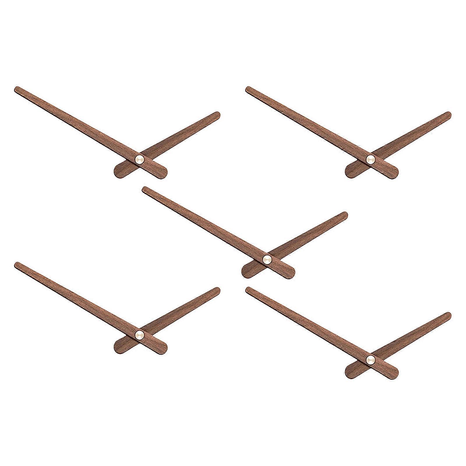 5Sets Wooden Clock Hands for DIY Projects and Replacement for 12 14 inches Wall Clocks Multicolor