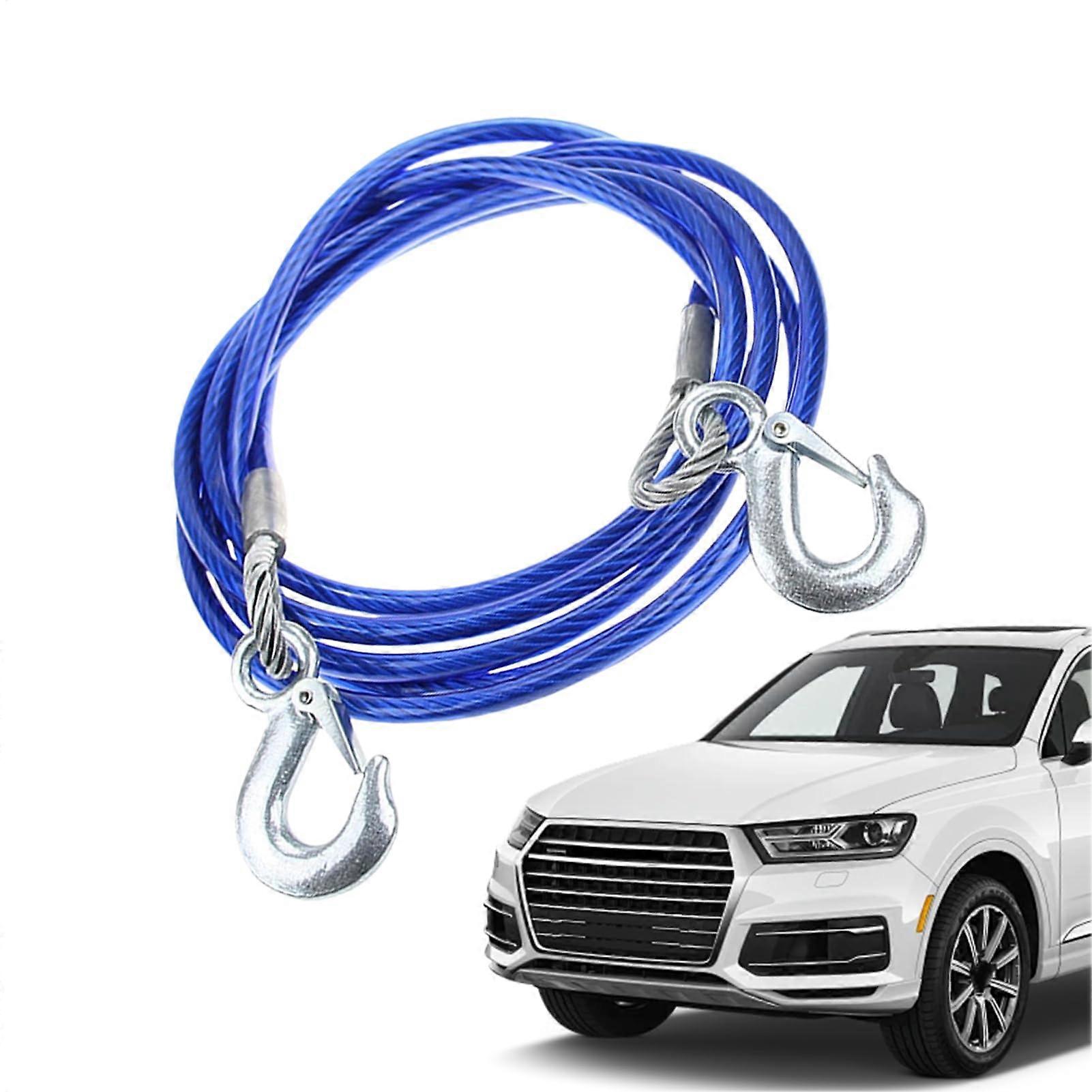 Robust Tow Rope, Reinforced Tow Strap With High Tensile Strength And Safety Hooks, Breakaway Cable, For Trucks And Cars