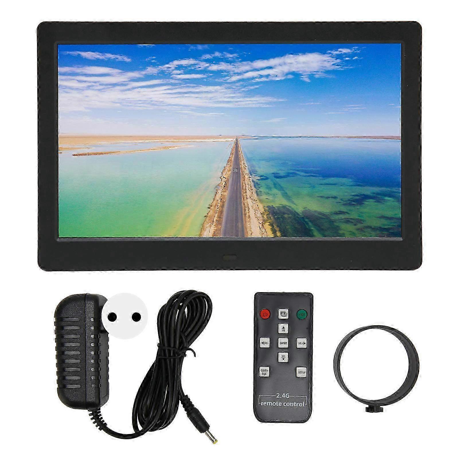 10 Inch Digital Photo Frame with HD Display, Built-in Stereo Speakers, Remote Control, 2.4G Wireless Connectivity, Supports SD/MMC Memory Cards, 100-2