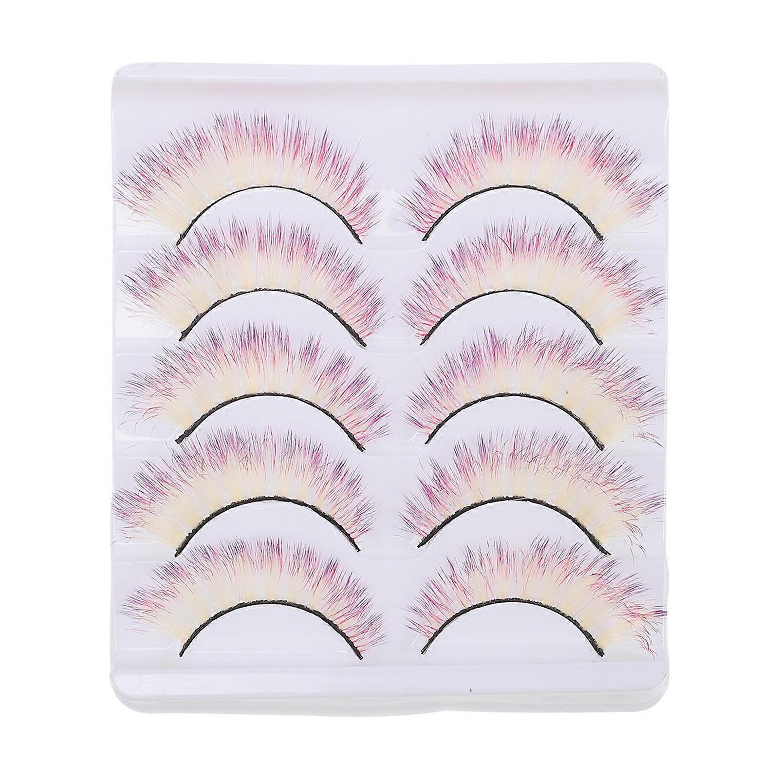 5 Pairs 3D Colored Eyelashes False Lashes for Makeup Cosplay