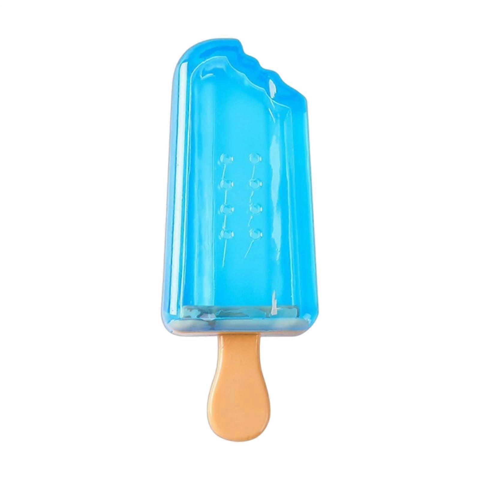 Tough Chew Toys for Dogs Ice Cream Shape Interactive Toy Cooling Fillable Water Design Silicone Dog Toy Blue