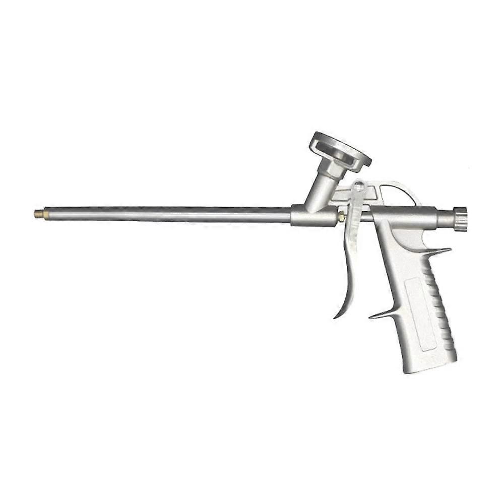 Foam Gun, Heavy Duty Metal Foam Gun with 4 Nozzles for Home and Office Use, Durable Design with Silver Grip