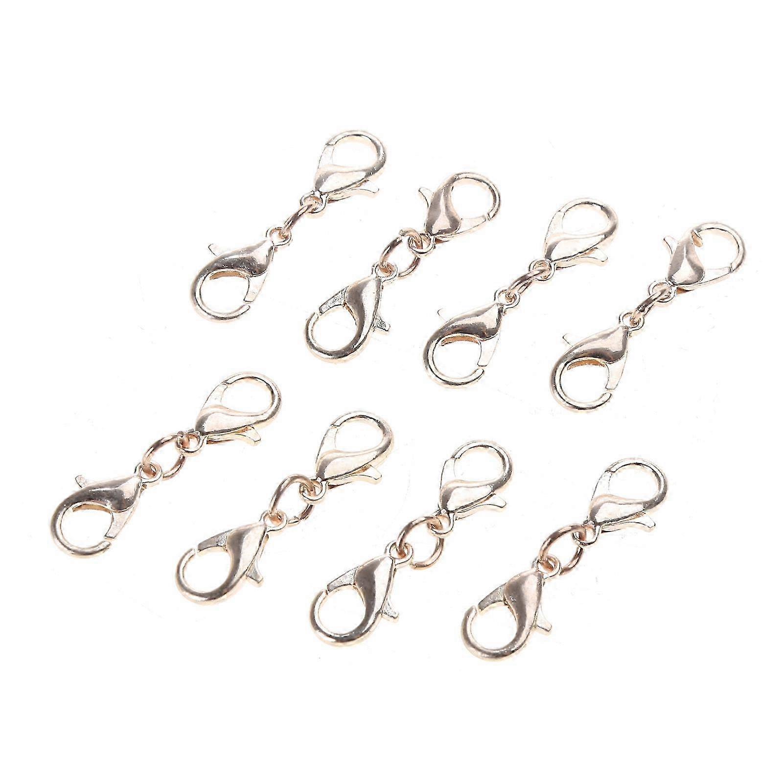 8 Pieces Double Lobster Clasps Double End Design Necklace Clasps and Closure Extender Double Opening Jewelry Clasps Rose Gold