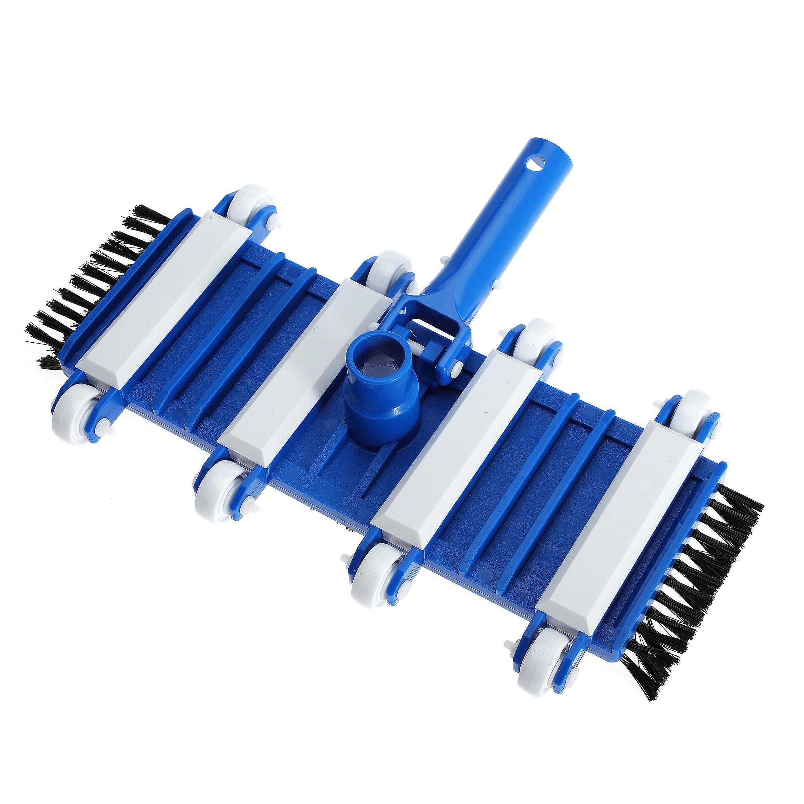 14" Heavy Duty Pool Vacuum Head with Side and Bottom Brushes, Weighted Aluminum Handle, Fits 1.5" Hose