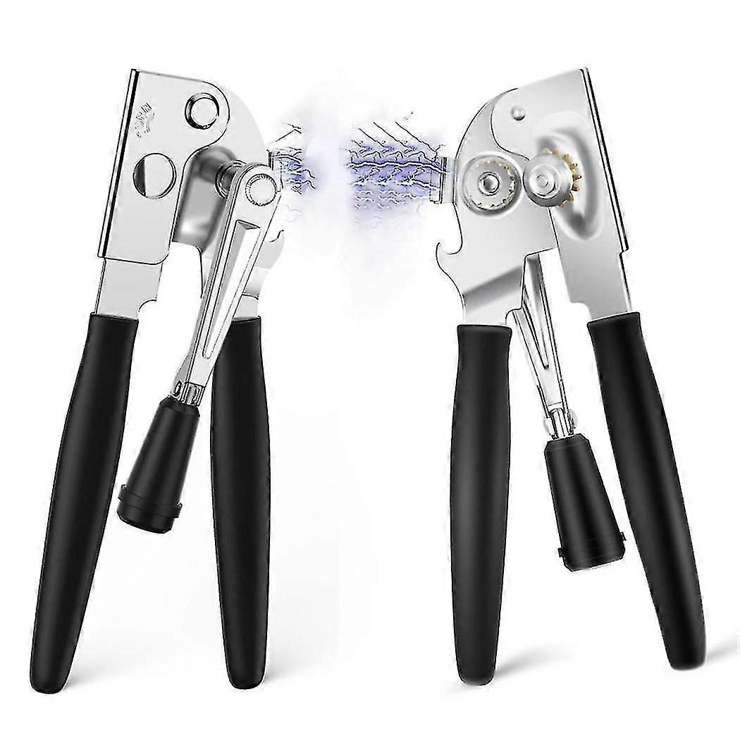 2-Pack Heavy Duty Can Opener with Magnet - Easy Crank Handle for All Cans