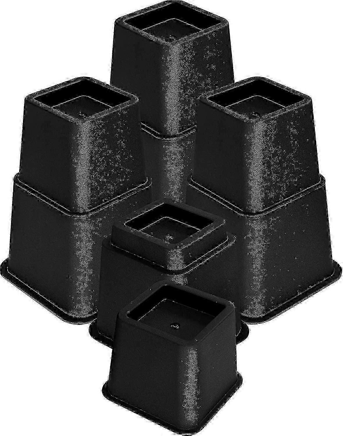 8 Piece Adjustable Furniture Risers Set with 4 High and 4 Short Heavy Duty Supports for Beds Tables Sofas Edition 0820