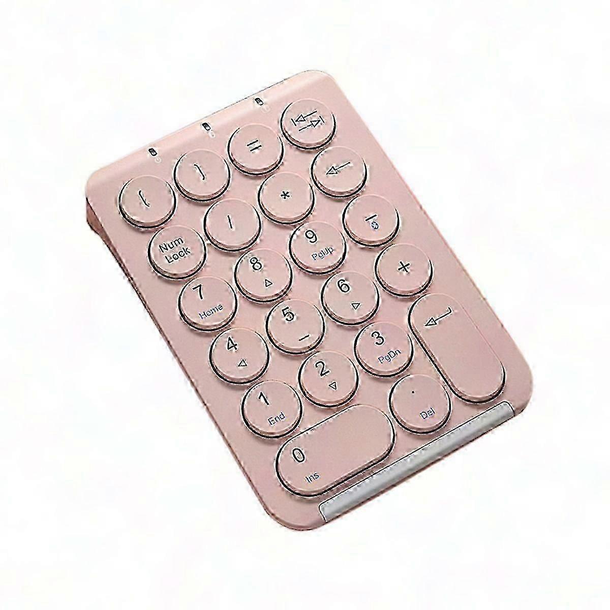 Wireless Bluetooth Number Pad with Round Keycaps 22 Keys Rechargeable Numeric Keypad for PC Laptop