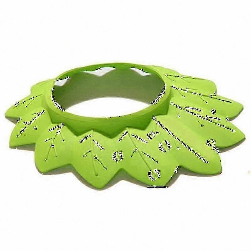 Leaf-Shaped Baby Bath Cap for Toddlers, Soft Adjustable Shampoo Visor Hat, Green