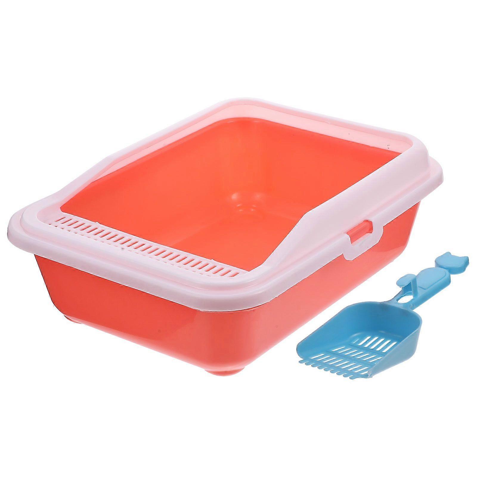 Pet Cat Litter Box Anti-Splash Deodorant Cat Toilet Tray With Sand Scoop
