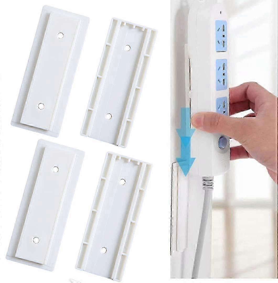 4 Pairs Self Adhesive Power Strip Wall Mount Fixator, Power Strip Desk Wall Mount,simplest Bracket Stand For Power Strip,wifi Router
