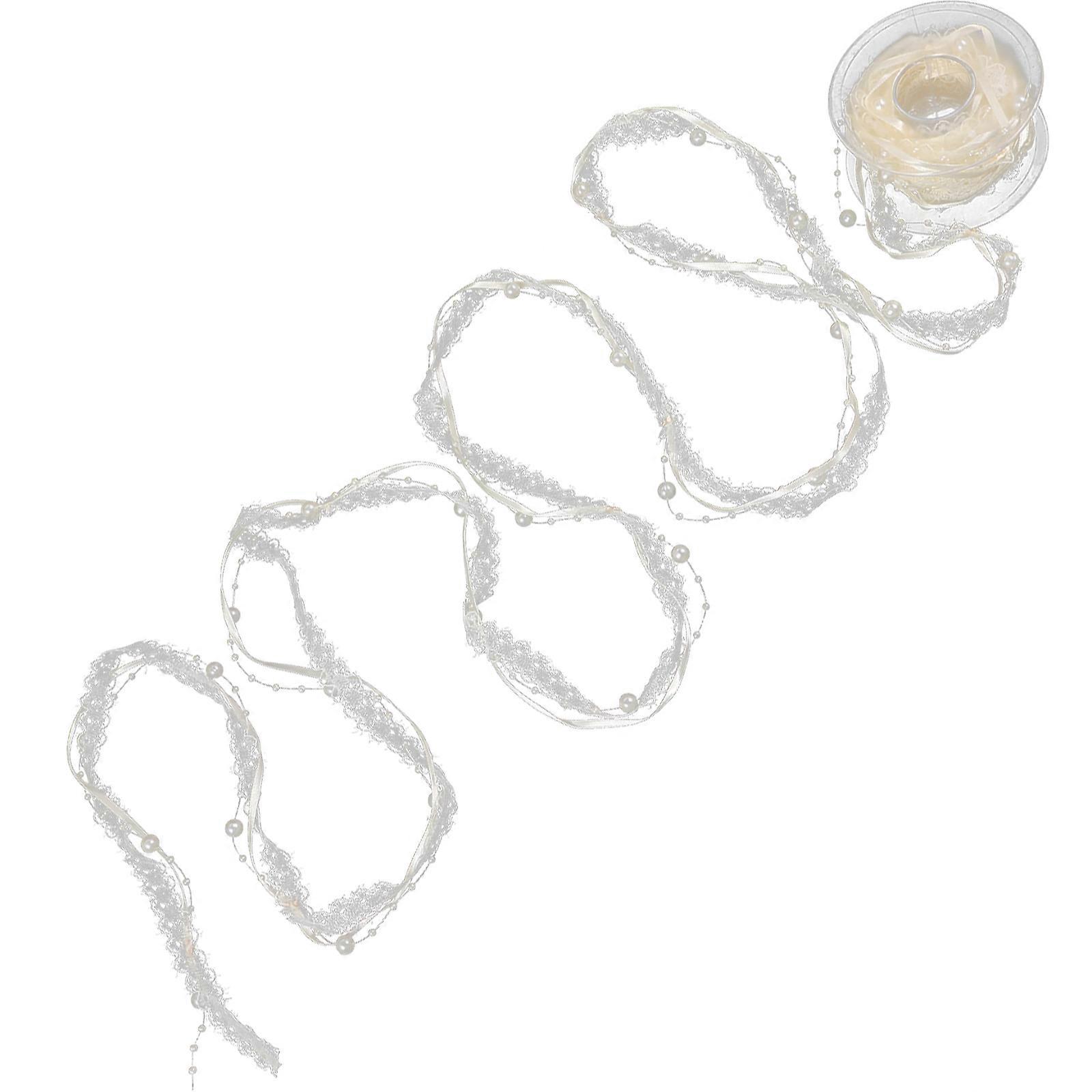 Chain Roll for Jewelry Making Lace Beaded String for Bags Decoration Beige Color Function Diy Beaded Embroidery 1 Roll