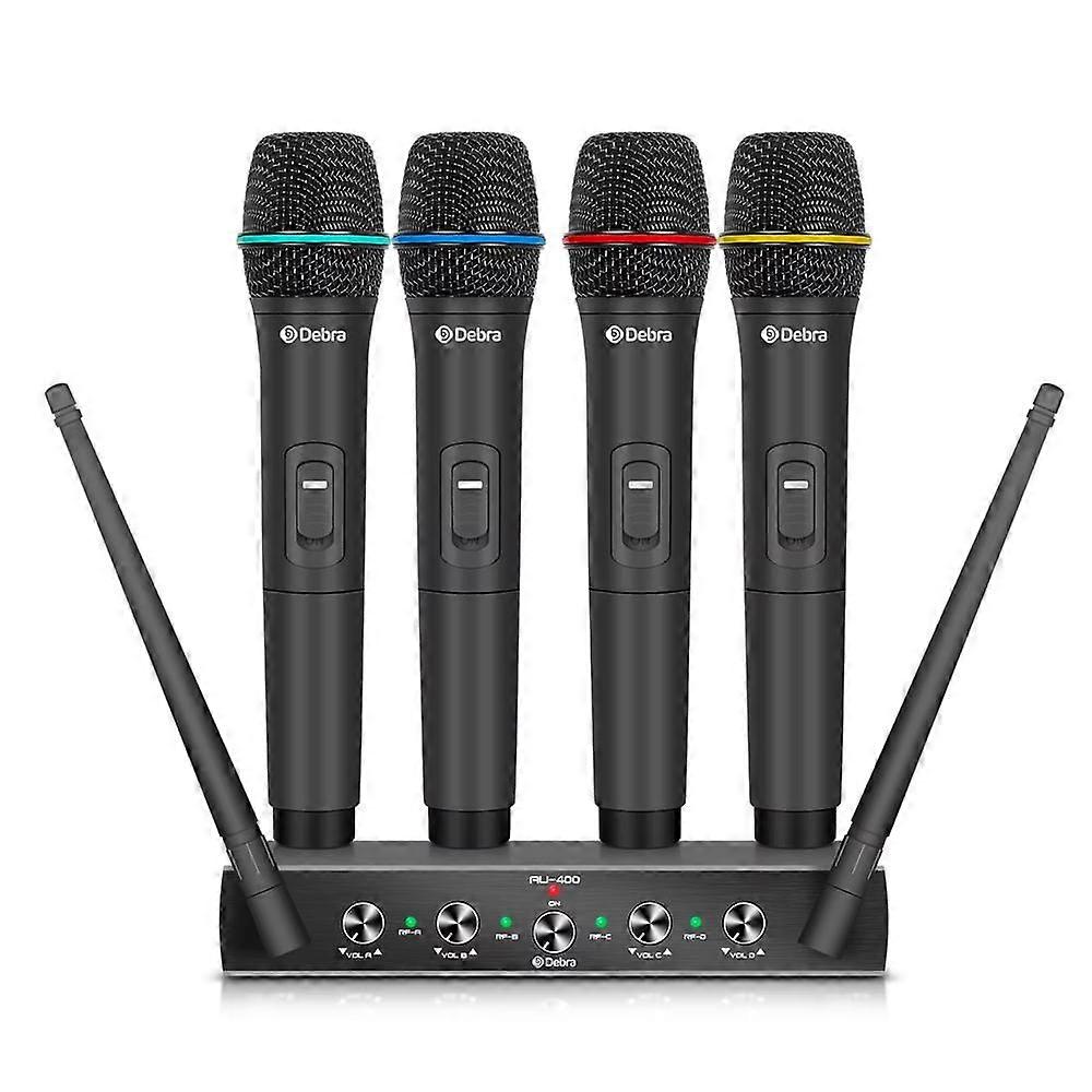 DEBRA AU-400 UHF Wireless Microphone System 4-in-1 for Performance Conference KTV